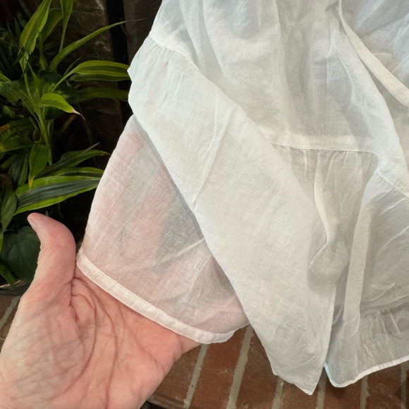 New Talbots White Asymmetrical Notched Collar Blouse - Picture 4 of 5